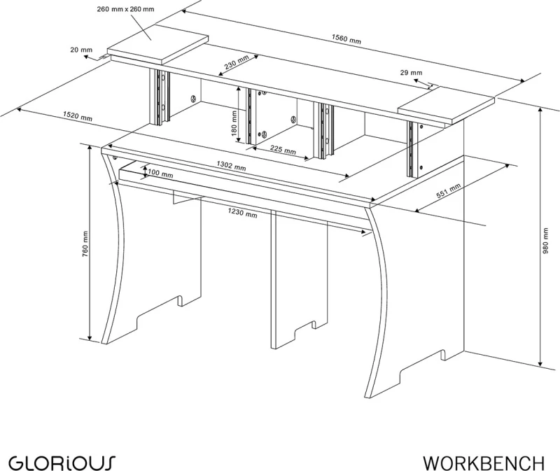 Glorious Workbench Σταθμός Εργασίας - Μαύρο