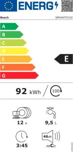 Bosch SMV4HTX31E Πλυντήριο Πιάτων Πλήρως Εντοιχιζόμενο