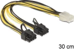 DeLock 6-Pin PCIe female - 8-Pin PCIe male Cable 0.3m (83433)