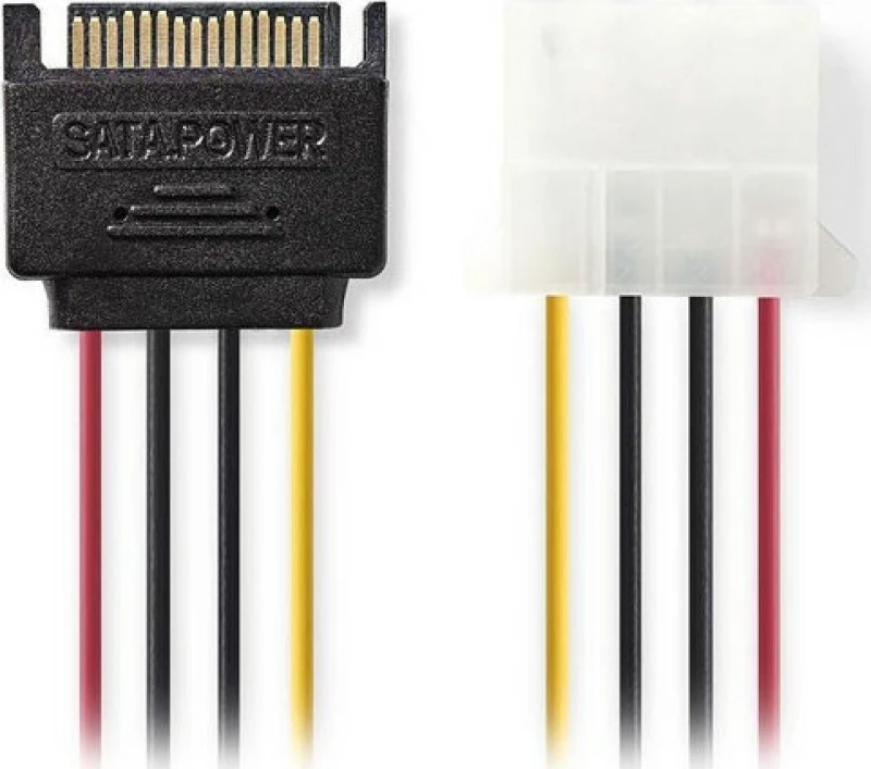 Nedis 15 Pin Sata male - 4 Pin Molex female Cable 0.15m (CCGP73530VA015)
