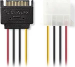 Nedis 15 Pin Sata male - 4 Pin Molex female Cable 0.15m (CCGP73530VA015)