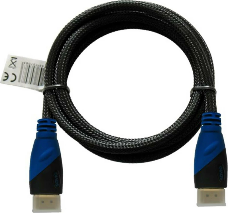 Savio HDMI 1.4 Braided Cable HDMI male - HDMI male 2m Μαύρο