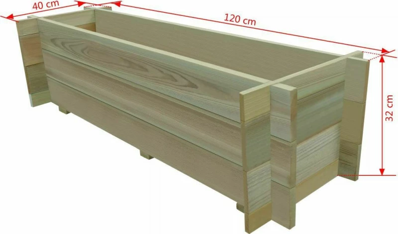 vidaXL Ζαρντινιέρα Ξύλινη 120x40x32cm 43349