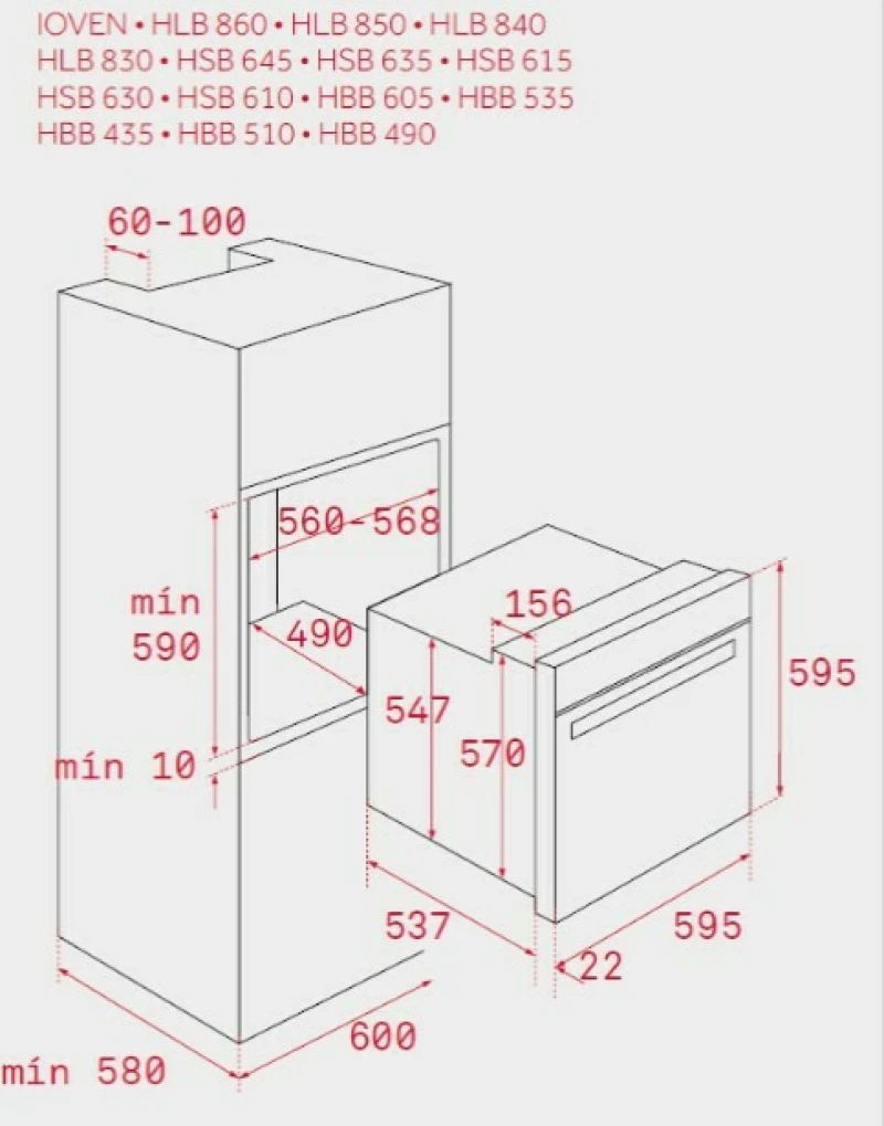 Teka Φούρνος άνω Πάγκου 70lt χωρίς Εστίες HBB 605