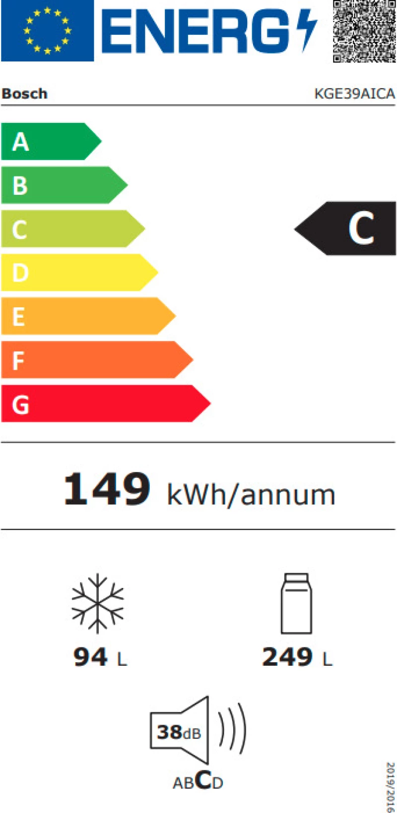 Bosch KGE39AICA Ψυγειοκαταψύκτης Inox