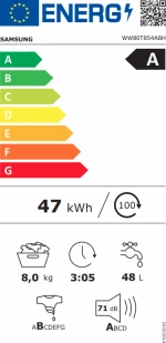 Samsung WW80T854ABH/S6 1400 Στροφές 8kg