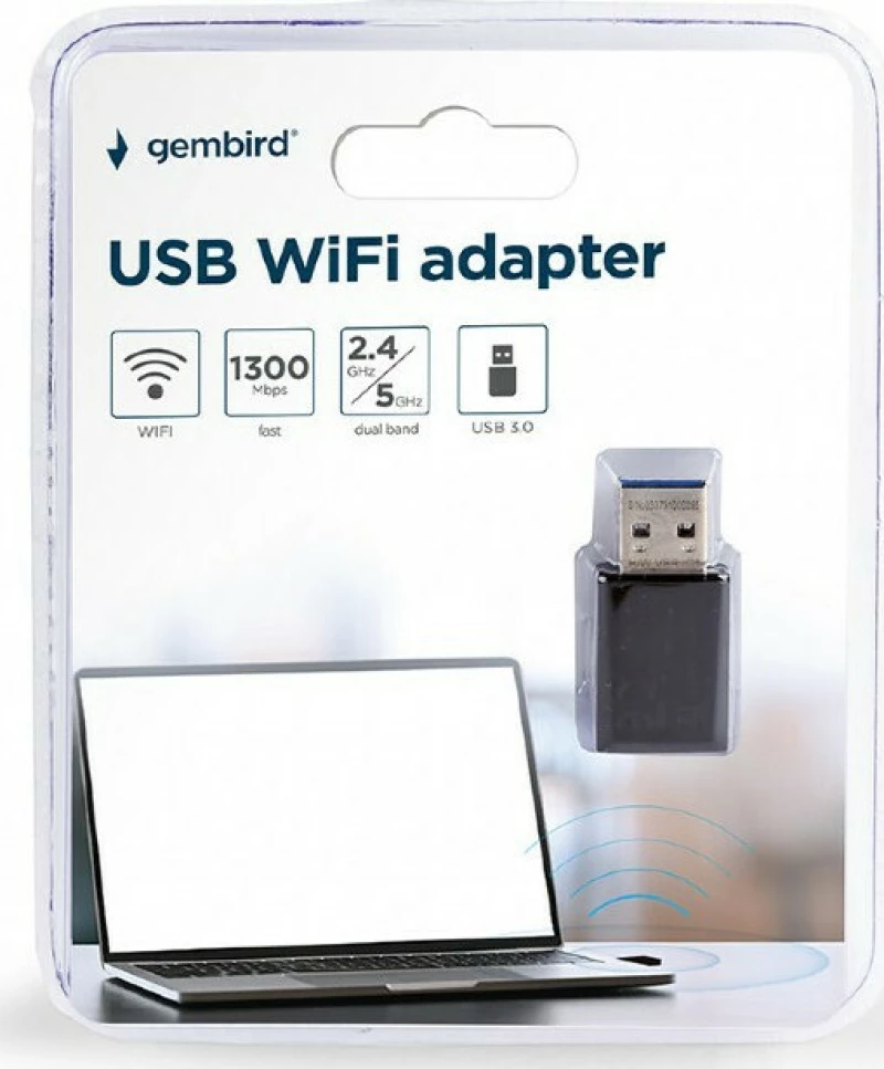 Adapter Usb Wifi Gembird Ac1300 (Wnp-Ua1300-01) Compact Dual-Band Wnp-Ua1300-01
