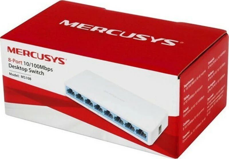 Mercusys Desktop Switch Ms108, 8X 10/100 Mbps, Ver. 2 Ms108