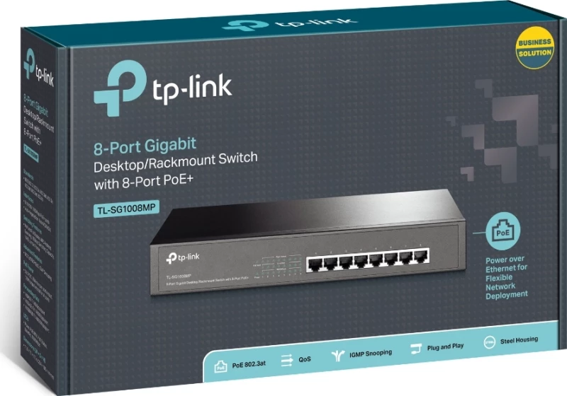 TP-Link TL-SG1008MP v1.0, 8-Port Gigabit Desktop/Rackmount Switch with 8-Port PoE+