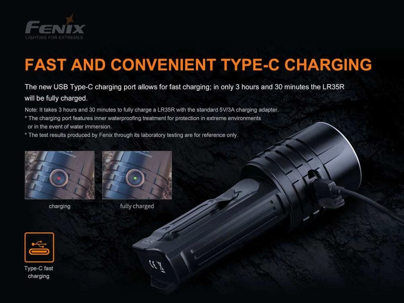 Fenix Φακός Επαναφορτιζόμενος Led 10000lm LR35R