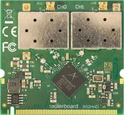 MikroTik R52HnD, 2.4/5Ghz miniPCI 802.11a/b/g/n dual chain, 2x MMCX, up to 400mW