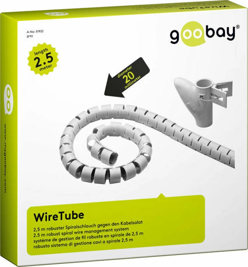 Goobay Wiretube Spiral 2.5m Γκρι