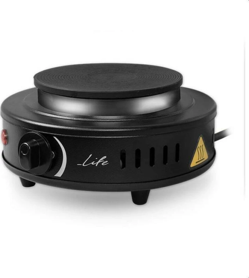 Life Mataki Black Electric Single Hot Plate 500W Life