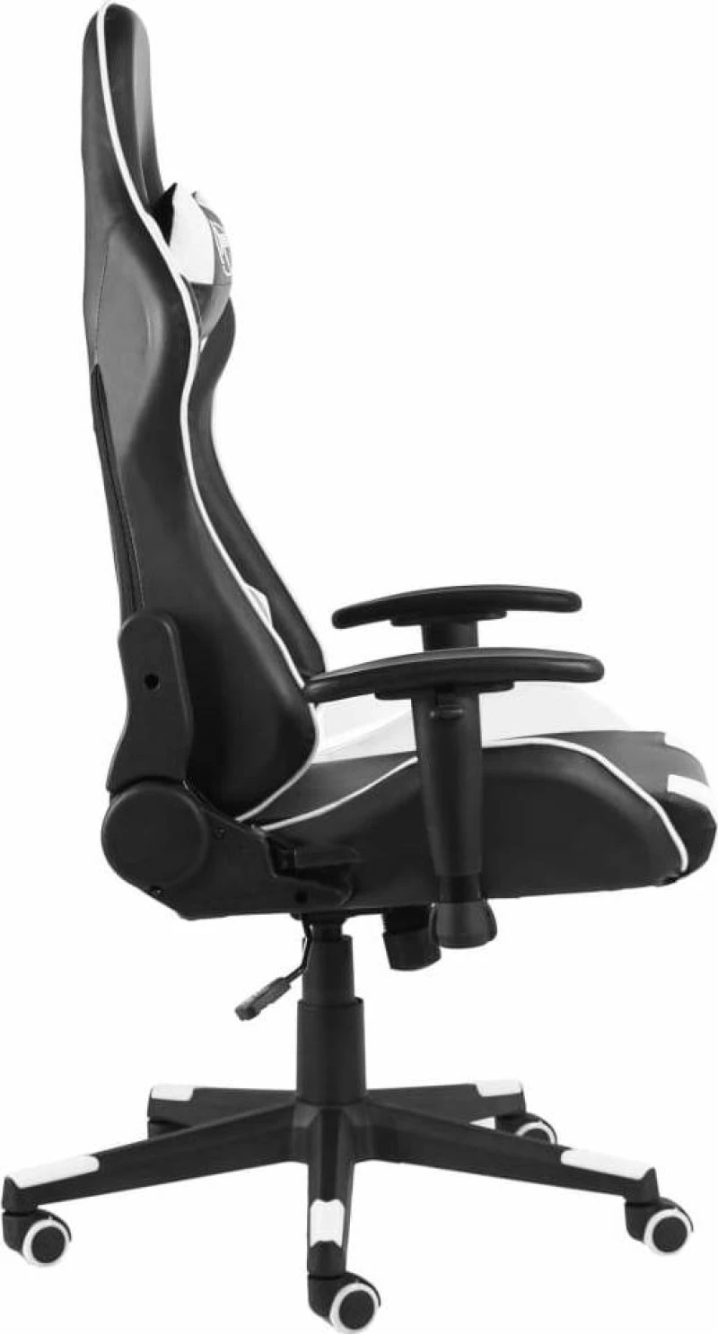 Καρέκλα Gaming Δερματίνης vidaXL με Ρυθμιζόμενα Μπράτσα Μαύρη Λευκό 20495