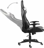 Καρέκλα Gaming Δερματίνης vidaXL με Ρυθμιζόμενα Μπράτσα Μαύρη Λευκό 20495