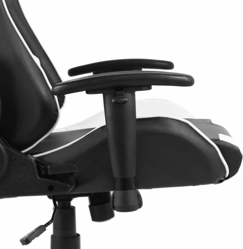 Καρέκλα Gaming Δερματίνης vidaXL με Ρυθμιζόμενα Μπράτσα Μαύρη Λευκό 20495