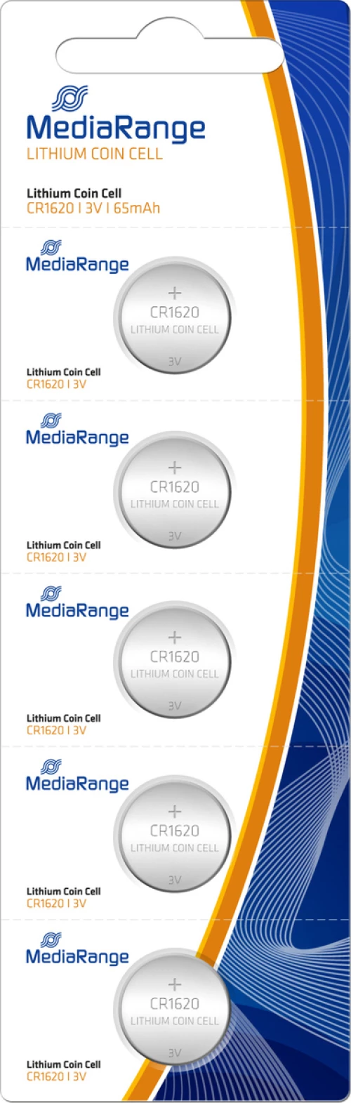 MediaRange Lithium Coin Cell CR1620 (5τμχ)