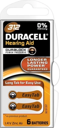 Duracell Zinc Air EasyTab 312 6τμχ