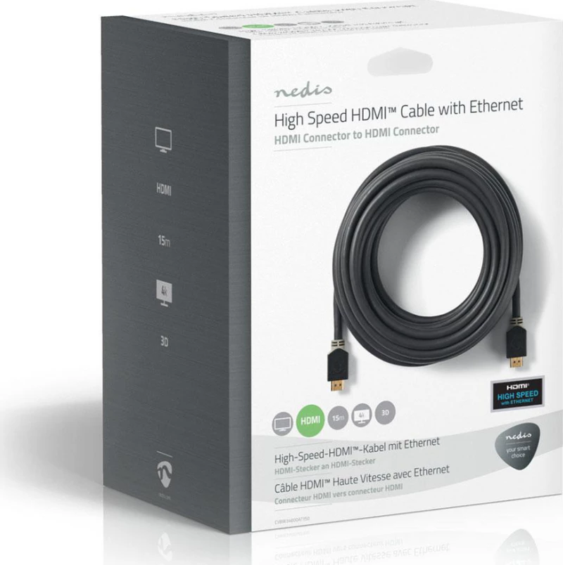 Nedis HDMI 1.4 Cable HDMI male - HDMI male 15m Μαύρο