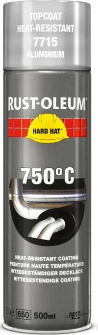 Rust-Oleum High Heat 750°C Σπρέι Βαφής Υψηλής Θερμοκρασίας Ασημί 500ml