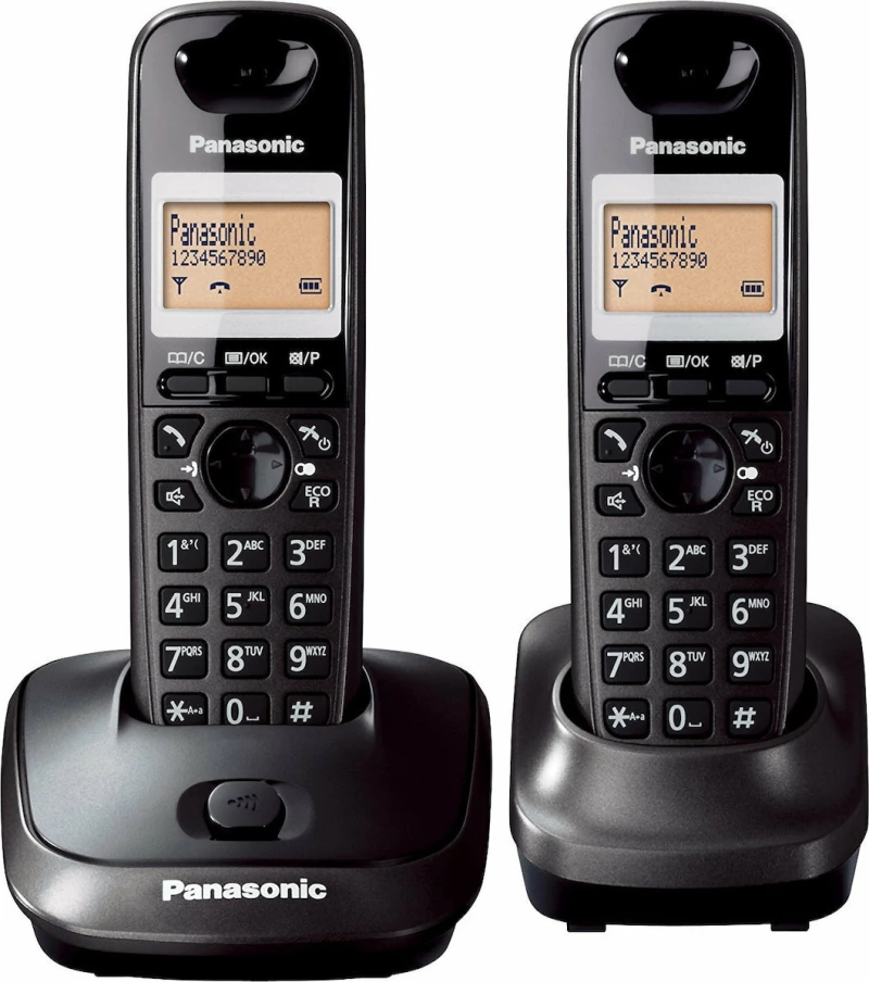 Panasonic KX-TG2512 Ασύρματο Τηλέφωνο Duo με Aνοιχτή Aκρόαση Μαύρο