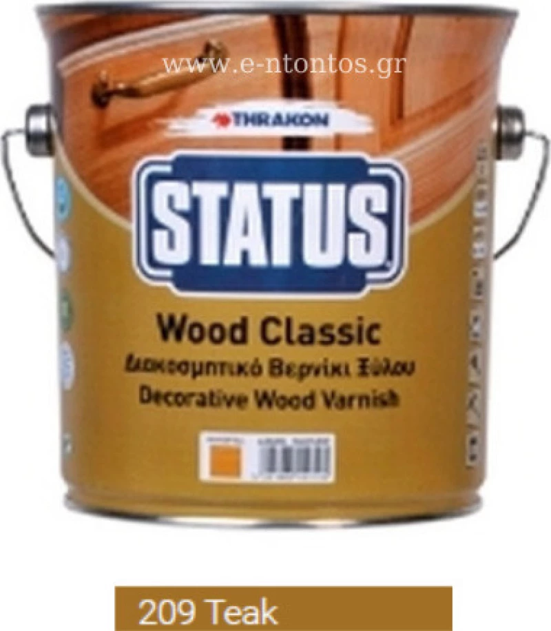 Βερνίκι Ξύλου Thrakon Status Wood Classic Γυαλιστερό Teak 750ml