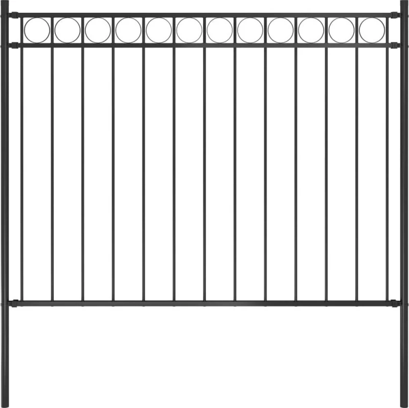 vidaXL Κάγκελα Περίφραξης Μαύρα 1,7 x 1,2 μ. x 146314