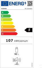 Hisense RR120D4BW1 Μονόπορτο Ψυγείο