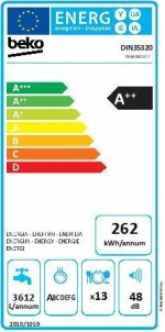 Beko DIN35320 Πλυντήριο Πιάτων Πλήρως Εντοιχιζόμενο