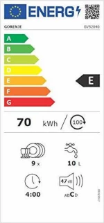 Gorenje GV52040 Πλυντήριο Πιάτων Πλήρως Εντοιχιζόμενο