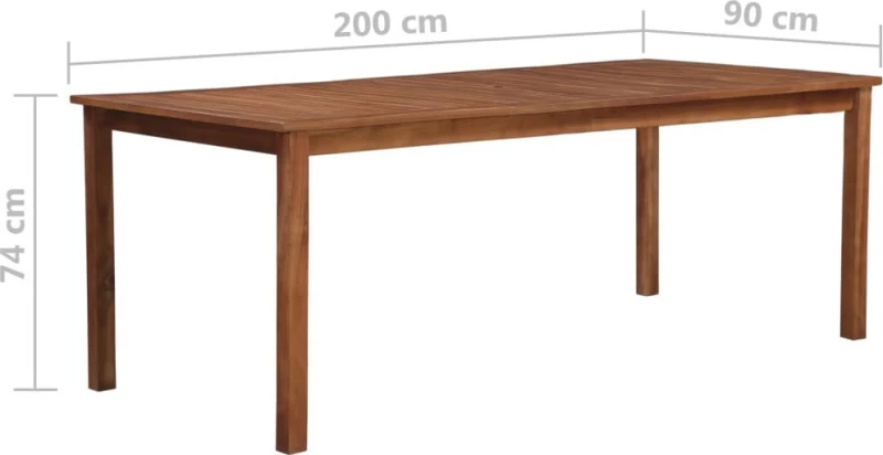 Τραπέζι Κήπου 200 x 90 x 74 εκ. από Μασίφ Ξύλο Ακακίας