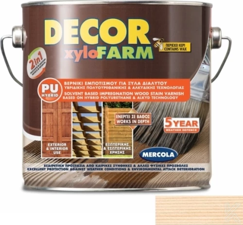 Mercola Βερνίκι Εμποτισμού Decor Xylofarm 0,75lt Διαφανές