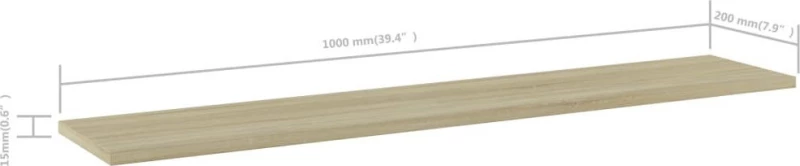 vidaXL Ράφι Βιβλιοθήκης Sonoma Δρυς 805384 100x20cm 4τμχ