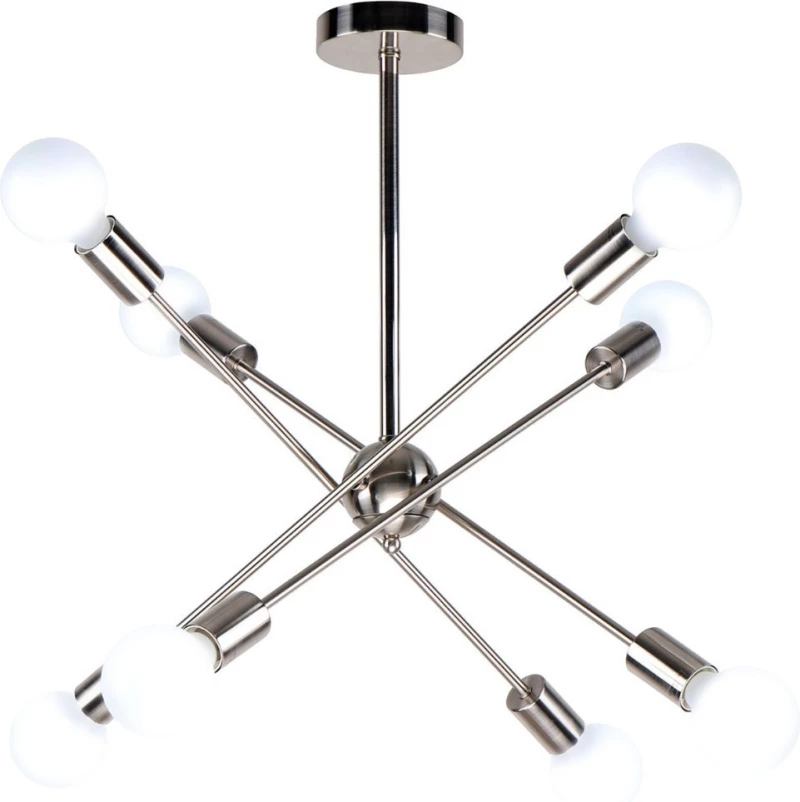 Home Lighting Κρεμαστό Φωτιστικό Μοντέρνο Μονόφωτο Ασημί