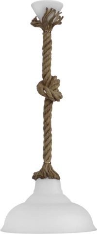 Heronia Public Rope UT-WH Κρεμαστό Φωτιστικό Vintage Μονόφωτο Με Σχοινί Λευκό