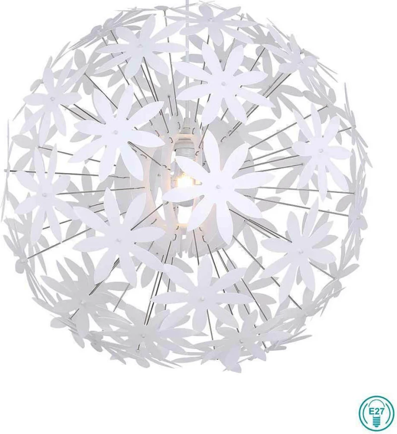 Globo Lighting Stella Κρεμαστό Φωτιστικό Μοντέρνο Μονόφωτο Λευκό