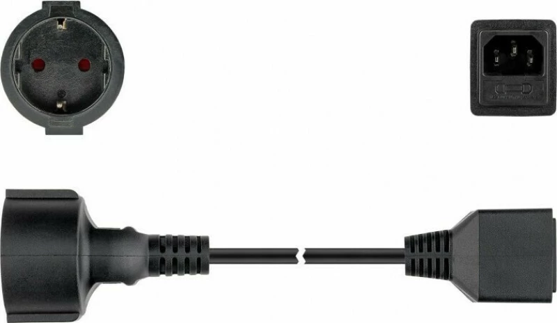 Goobay Schuko male - IEC C14 male Cable 1.5m Μαύρο (55528)