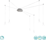 Fabas Luce Isabella Κρεμαστό Φωτιστικό Μοντέρνο Πολύφωτο Ασημί