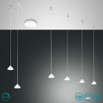 Fabas Luce Isabella Κρεμαστό Φωτιστικό Μοντέρνο Πολύφωτο Ασημί