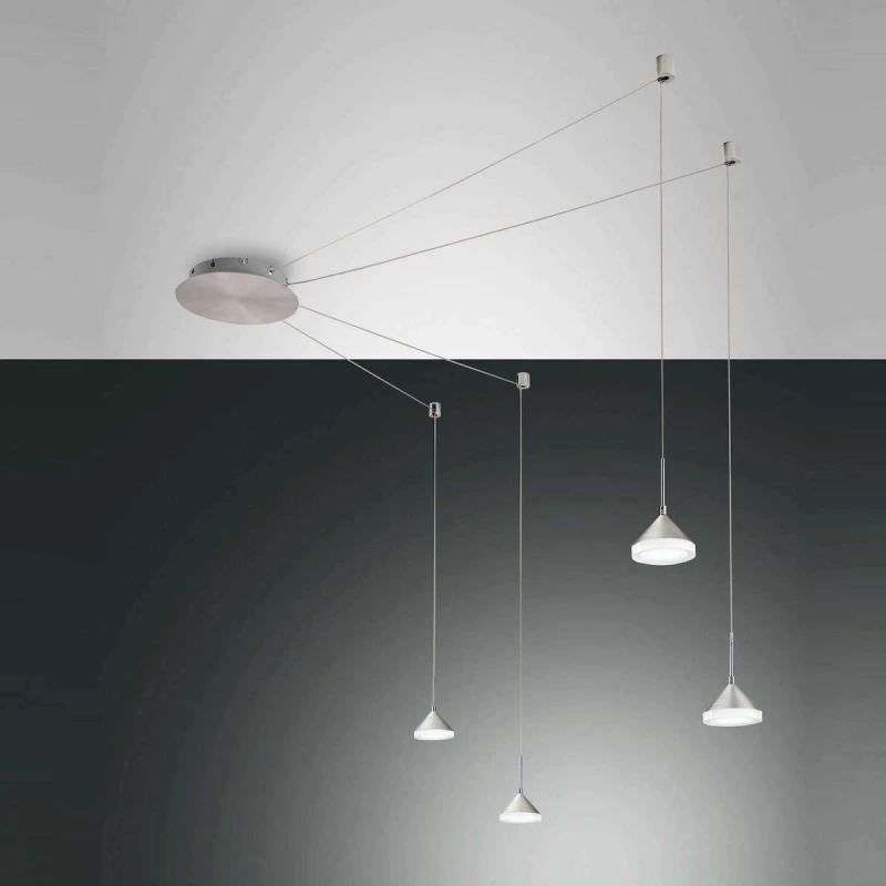 Fabas Luce Isabella Κρεμαστό Φωτιστικό Μοντέρνο Πολύφωτο Ασημί