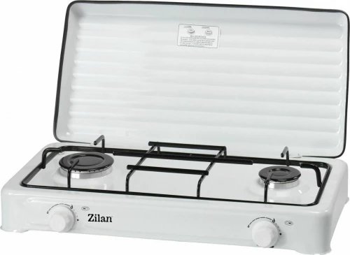Εστια Υγραειου 2 Θεσεων Με Καπακι Zilan Zln0025W Gas Cooker White