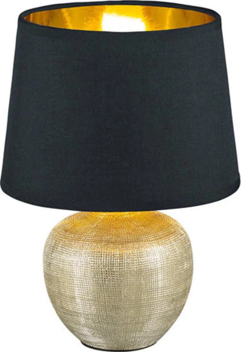 Trio Lighting Luxor Πορτατίφ με Μαύρο Καπέλο και Ασημί Βάση
