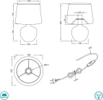 Trio Lighting Luxor Πορτατίφ με Μαύρο Καπέλο και Ασημί Βάση