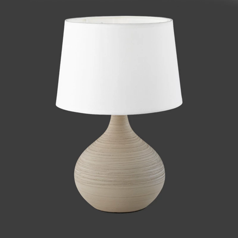 Trio Lighting Martin Πορτατίφ με Λευκό Καπέλο και Μπεζ Βάση