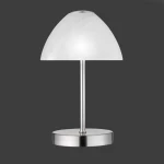Trio Lighting queen Πορτατίφ με Λευκό Καπέλο και Ασημί Βάση