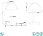 Trio Lighting queen Πορτατίφ με Λευκό Καπέλο και Ασημί Βάση