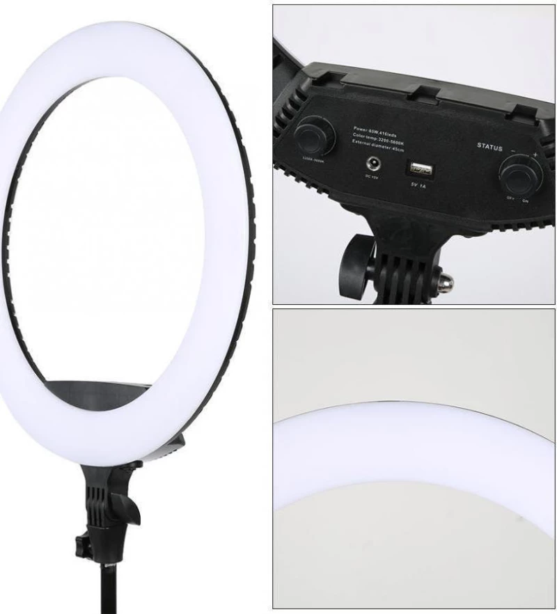 Φωτιστικό Δαχτυλίδι Led 18In/45Cm Με Τριποδο 2Μ- Led Ring Light Yq-460B