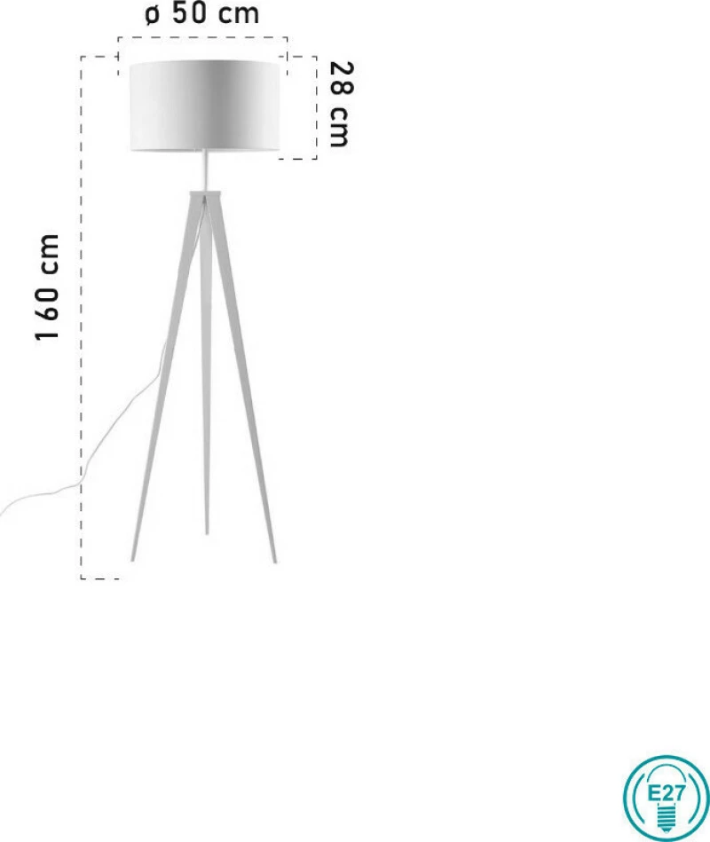 Fan Europe Ibis-PT Φωτιστικό Δαπέδου Λευκό με Ύψος 160cm E27
