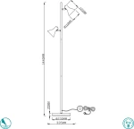 Trio Lighting Nina Φωτιστικό Δαπέδου Χρυσό με Ύψος 144cm