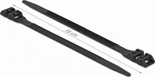 DeLock Δεματικά Καλωδίων 190x9 Μαύρο 10τμχ